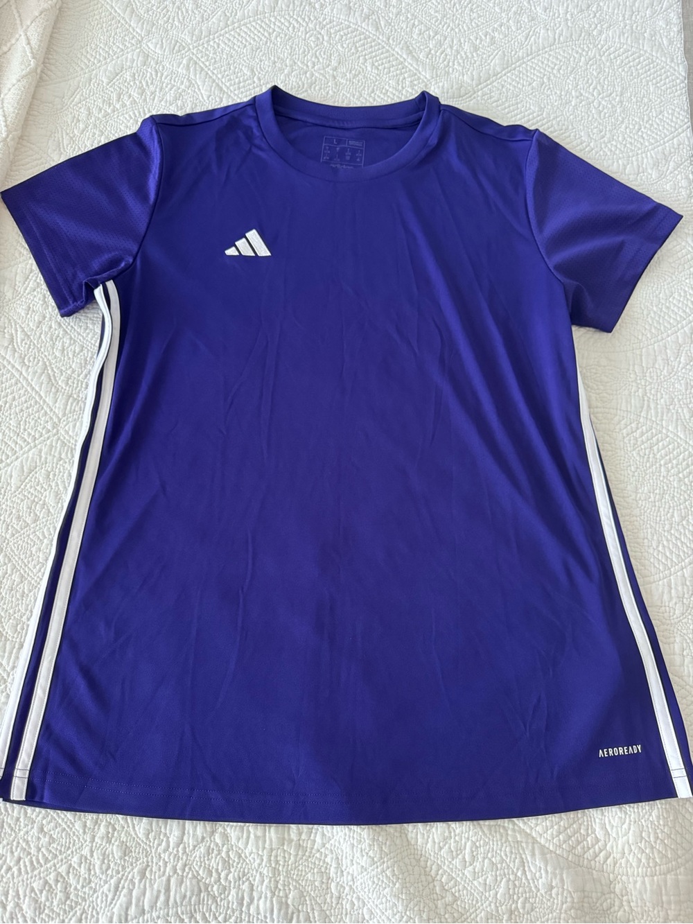 adidas Originals Purple Short Sleeve Tee with White Stripes